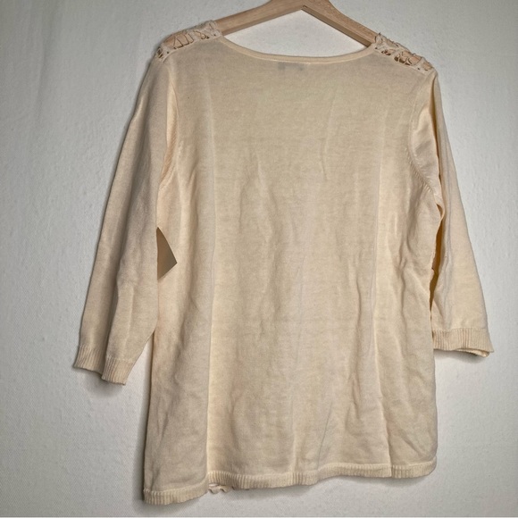 Coldwater Creek Crochet Vines Cardigan Ivy Color Size Large 14-16 NWT - Picture 2 of 11